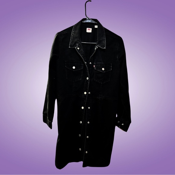 Black Long Levi’s Jacket - Picture 1 of 2